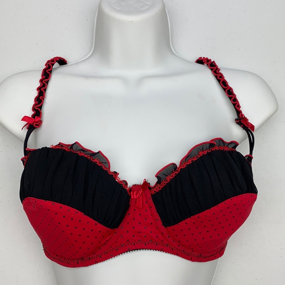 LVR RED/BLK Balconette, 36D      *P1004